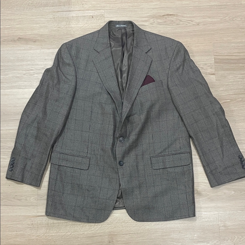 Oscar de la Renta Charcoal Plaid Blazer